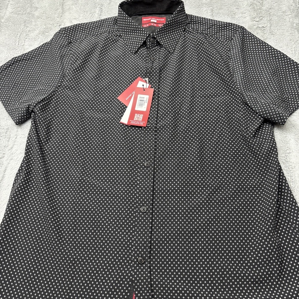 NWT Men's Report Collection 4 Way Performance Short Sleeve Sport Shirt Lg